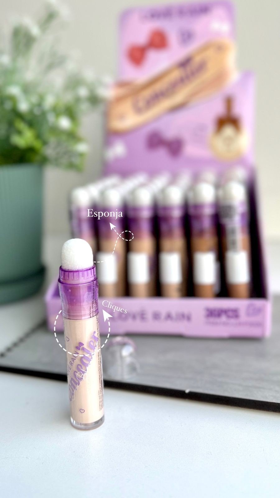 CORRETIVO COM ESPONJA - LOVE RAIN