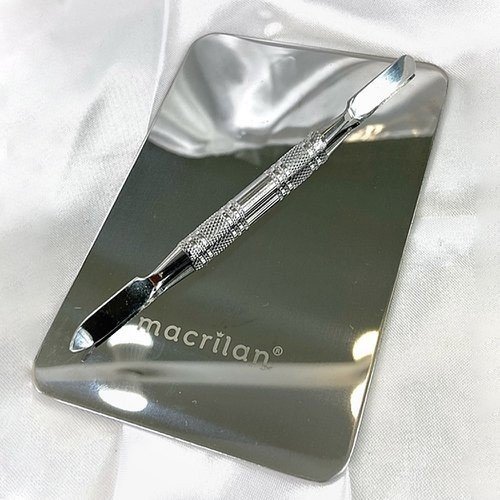 Placa e Espátula Maquiagem Inox  - Macrilan 