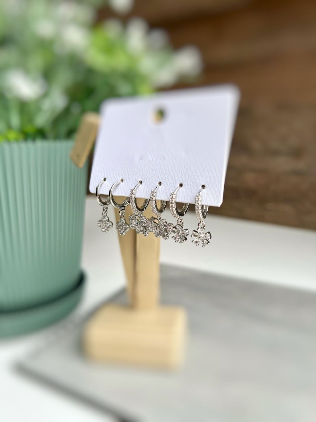 Trio de Brincos Flor e Borboleta