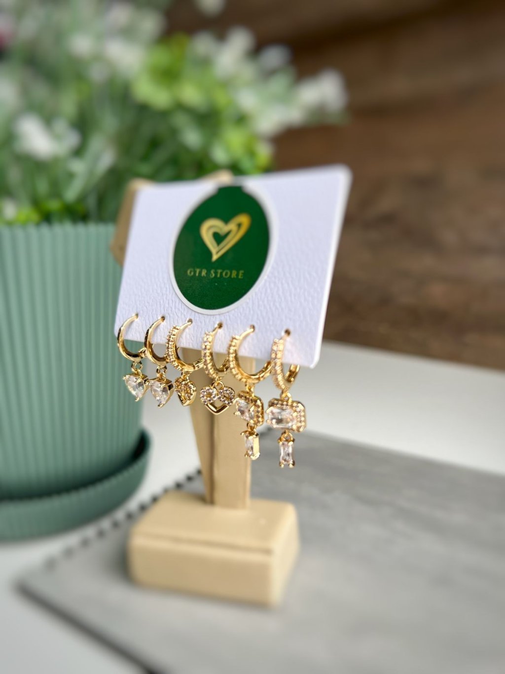 Trio de Brincos Corações