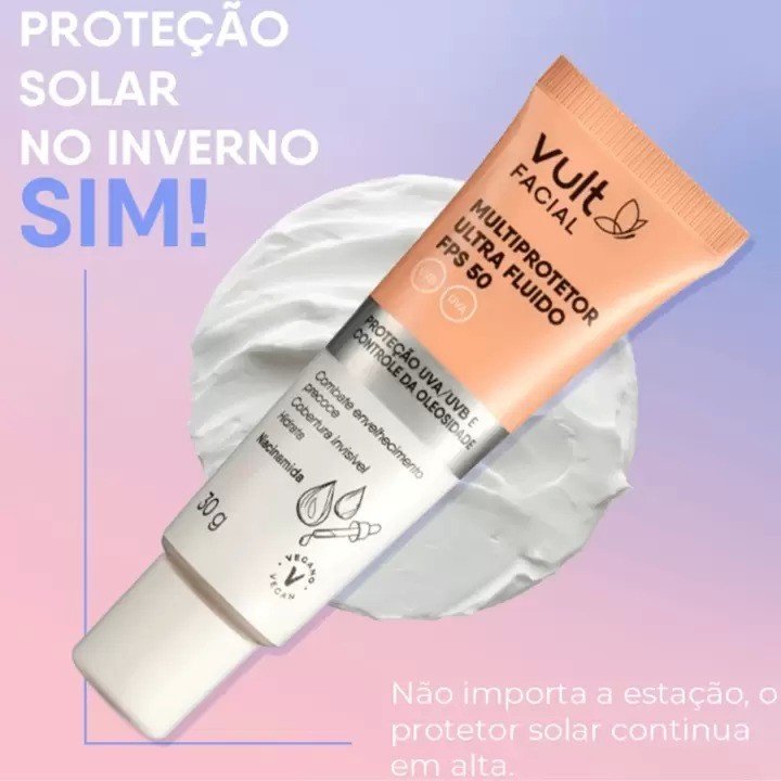 Multiprotetor Solar Facial Ultra Fluido FPS50 - Vult