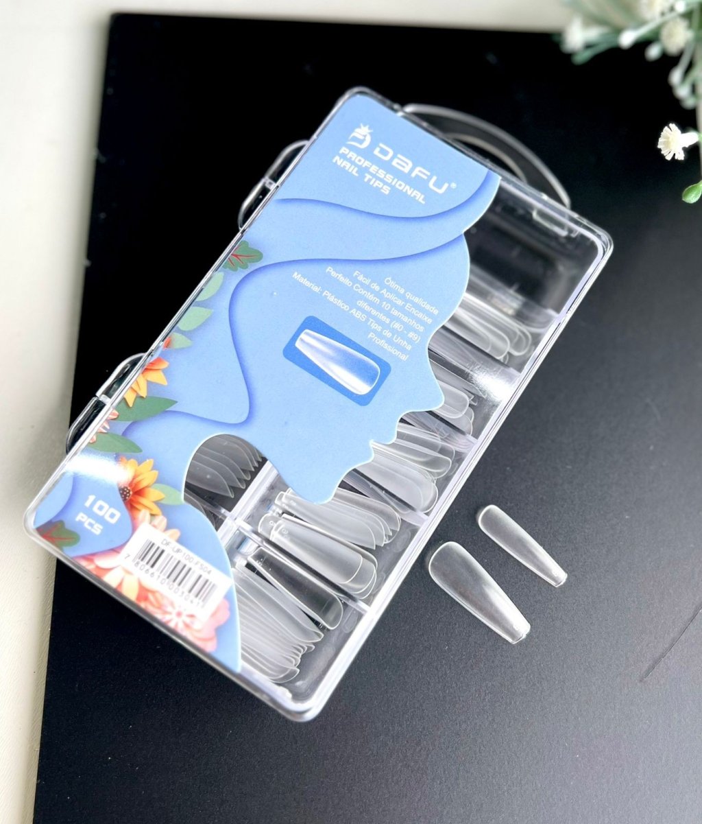 Unha Postiça Transparente Quadrada - Dafu 