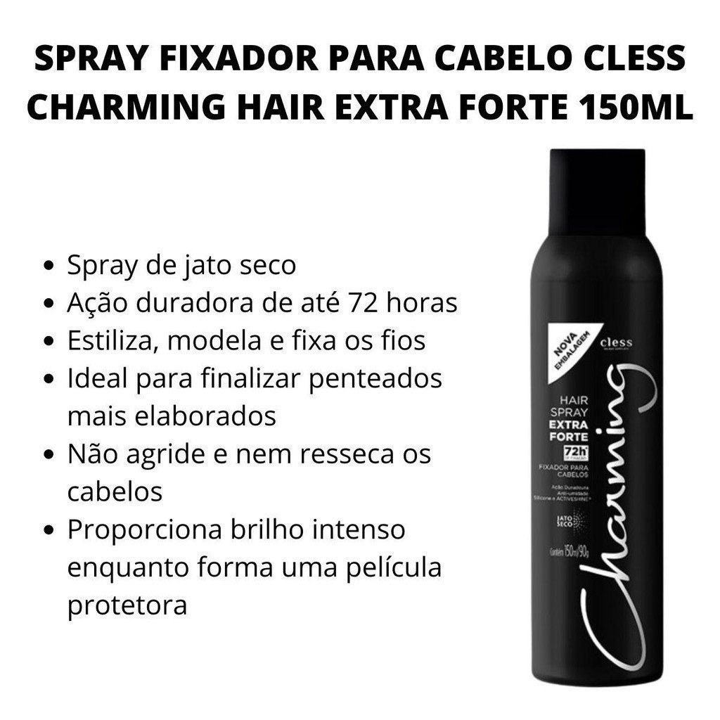 Spray Fixador Capilar Extra Forte 150ML - Charming 