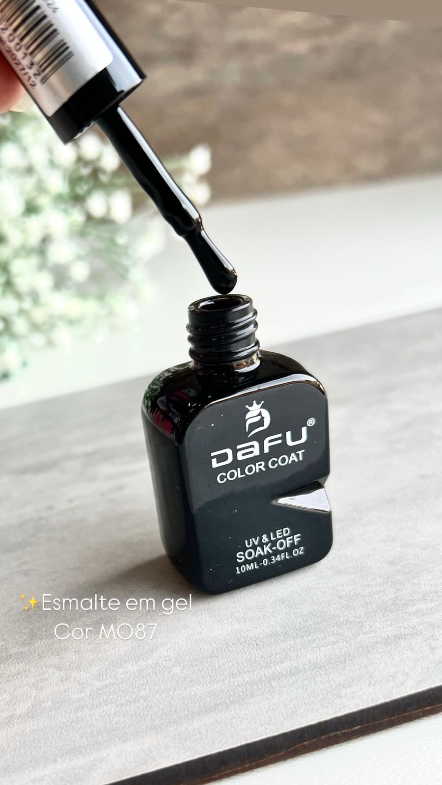 Esmalte em Gel Preto Cor M087 - Dafu