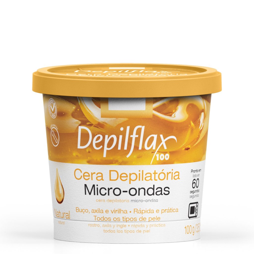 Cera Depilatória Microondas Natural 100G - Depilflax