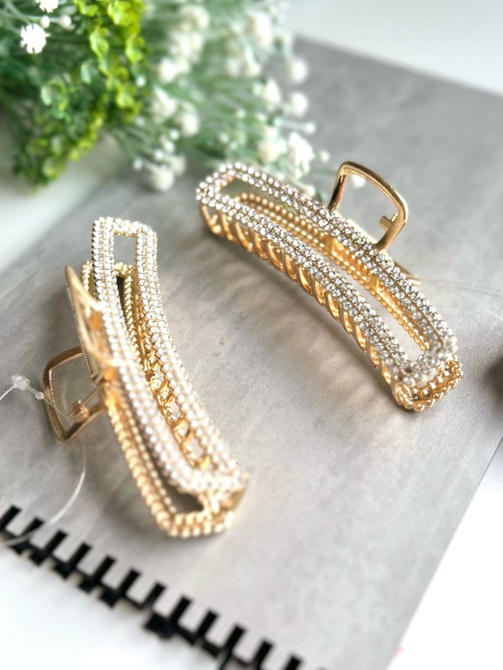 Piranha Grande Quadrada Strass De Ferro 