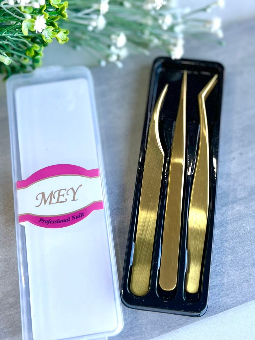Kit Pinças Para Extensão De Cílios - Mey 