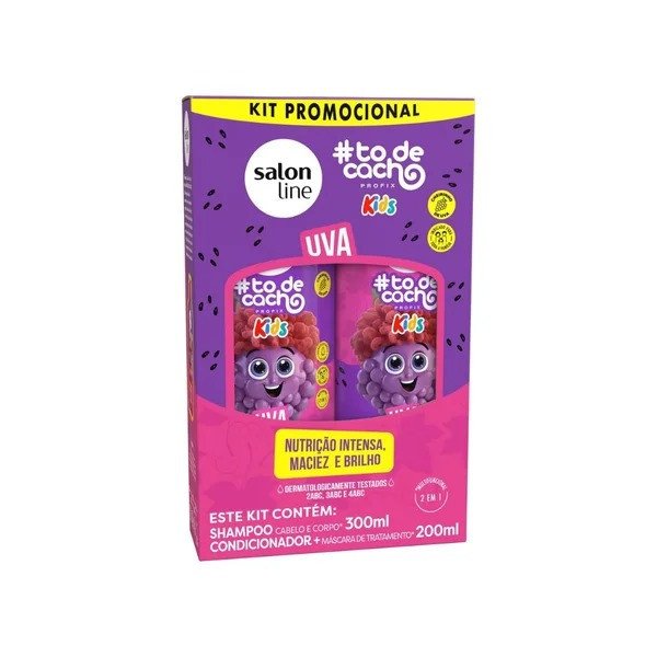 Kit Shampoo e Condicionador Kids Cachinhos Uva - Salon Line 