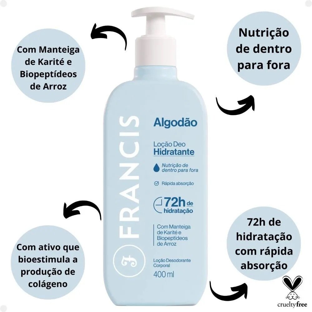 Hidratante Corporal Algodão 400ML - Francis 