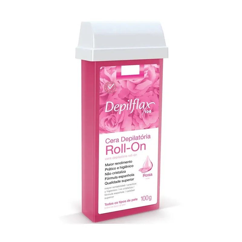 Cera Depilatória Roll-on Rosas - Depilflax