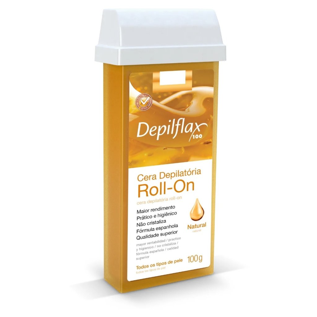 Cera Depilatória Roll-on Natural - Depilflax