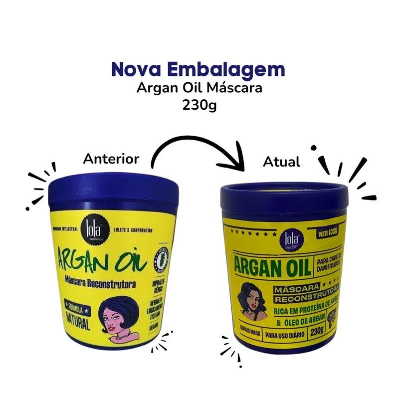 Máscara Capilar Reconstrutora Argan Oil 230G - Lola