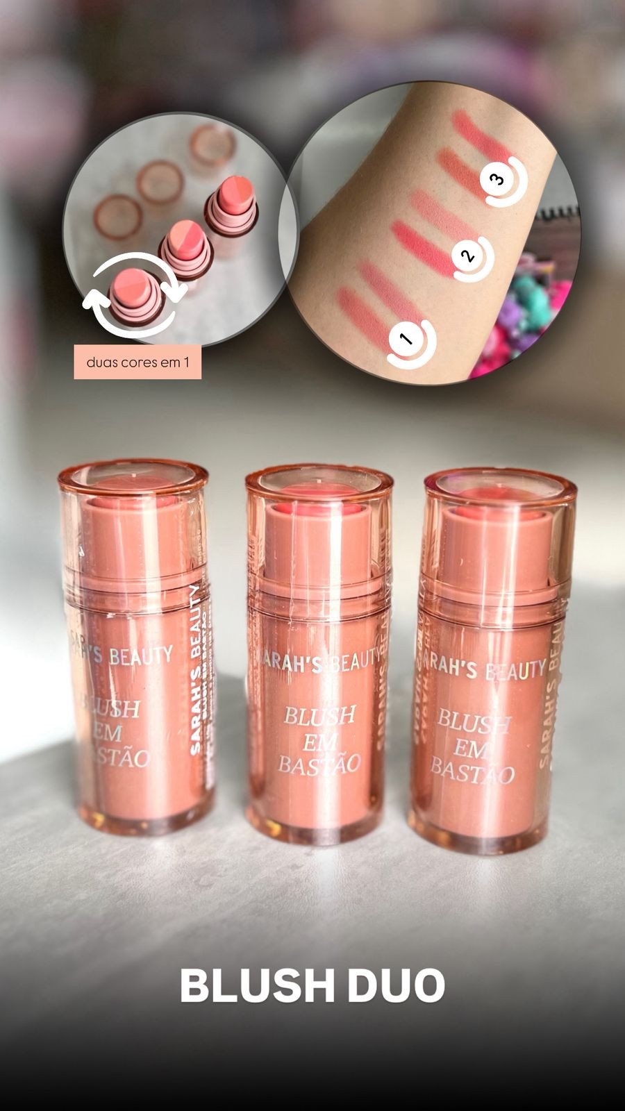 Blush Bastão Duo - Sarah Beauty 