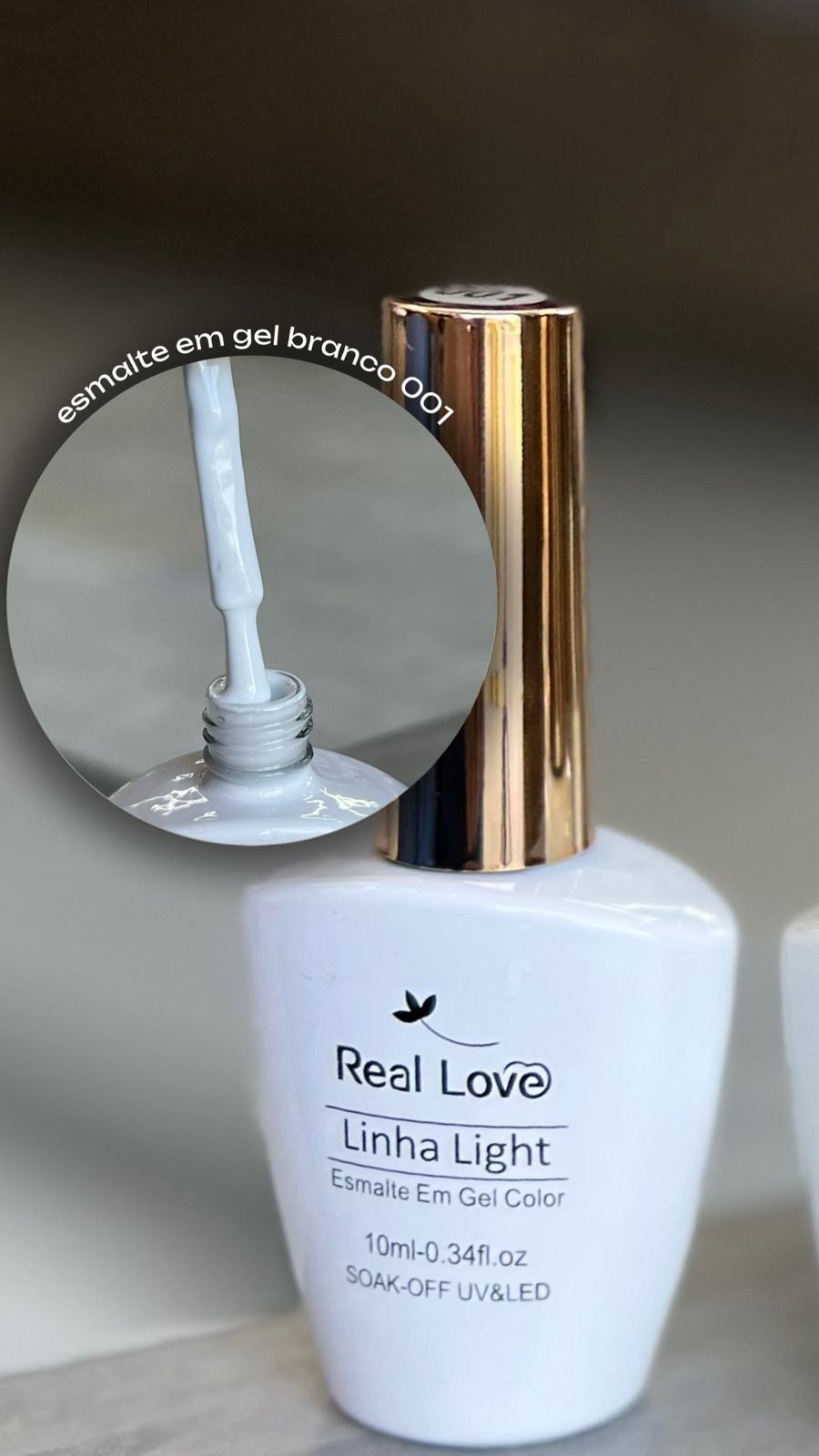 Esmalte em Gel Branco 001 - Real Love 