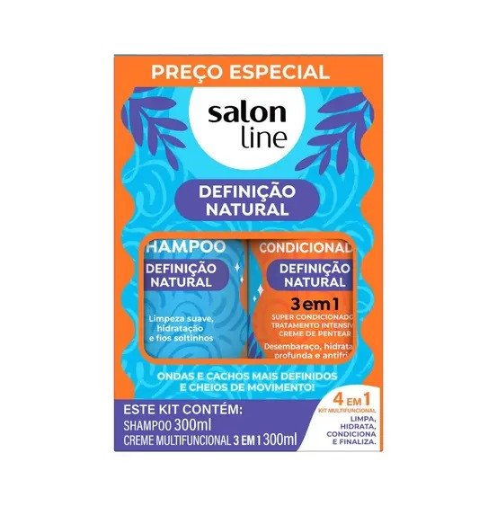 Kit Multy Shampoo + Creme Multifuncional Definição Natural 300ml - Salon Line