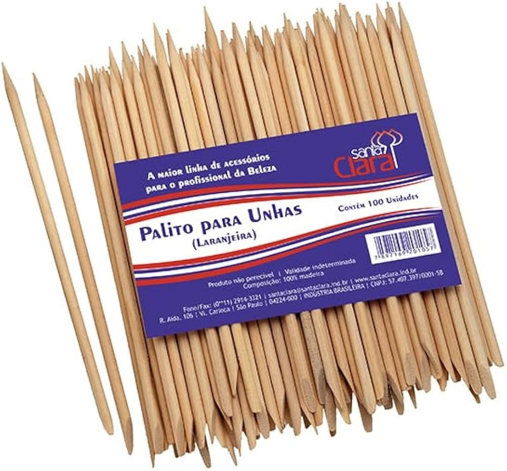 Palito de Laranjeira Para Unhas 100 UN - Santa Clara
