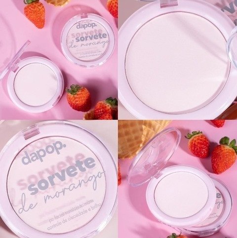 Pó Compacto Translúcido Sorvete De Morango - Dapop