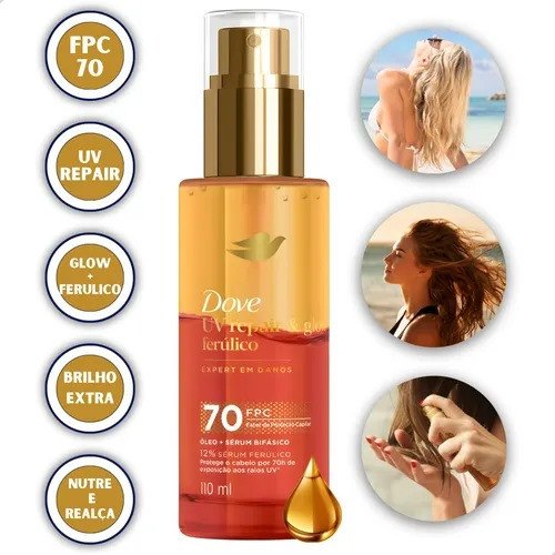 Óleo e Sérum Capilar Bifásico UV Repair e Glow 110ML - Dove