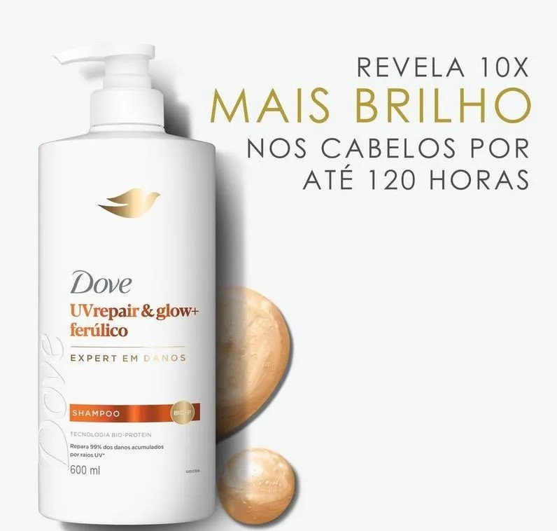 Shampoo UV Repair e Glow + Ferúlico 600ML - Dove