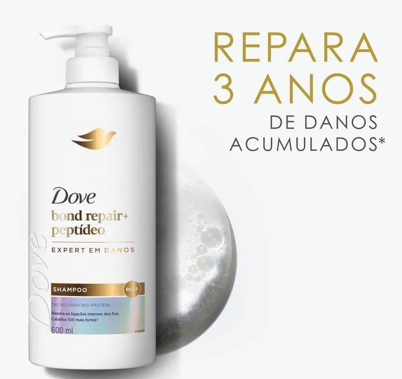 Shampoo Bond Repair + Peptídeo 600ML - Dove