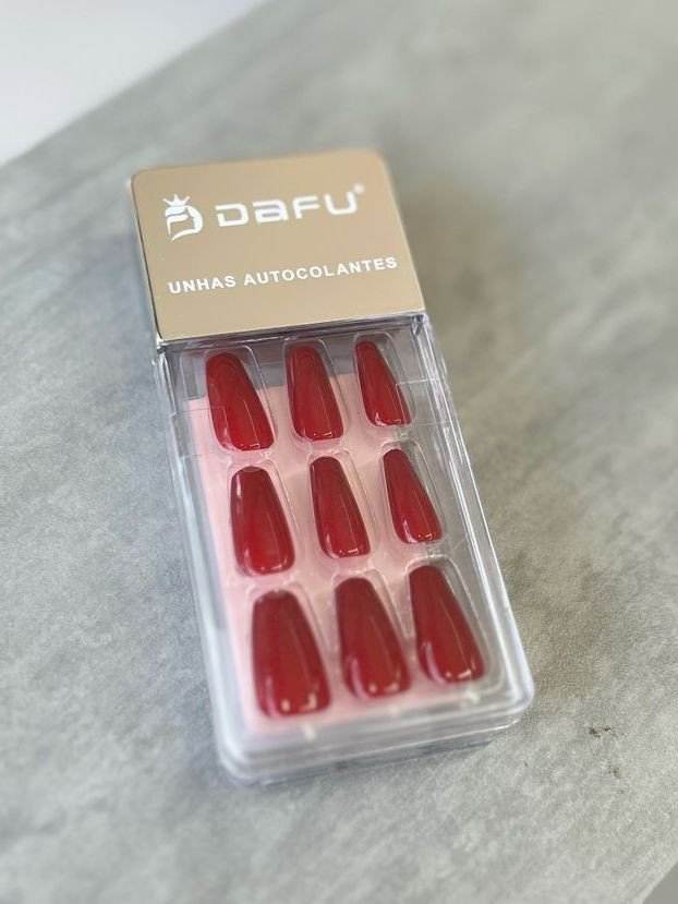 Unha Postiça Vermelho Escuro - Dafu