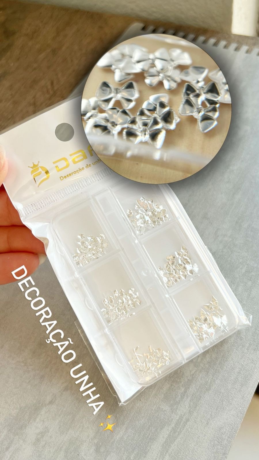 Decoração De Unhas Prata - Dafu