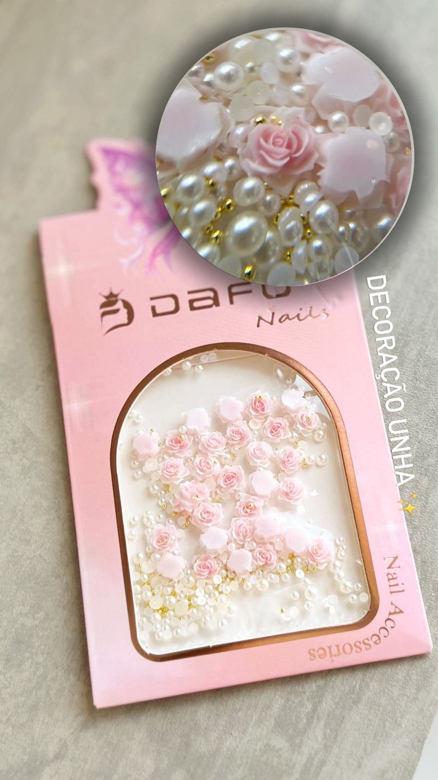 Decoração De Unhas Flor Rosa - Dafu