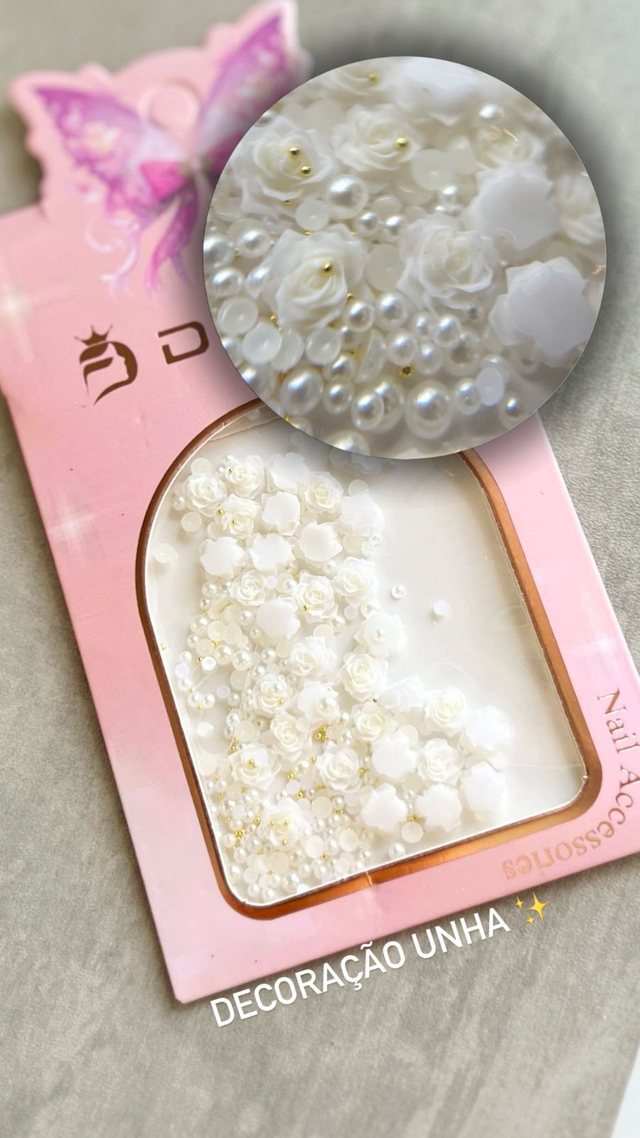 Decoração De Unhas Flor Branca - Dafu