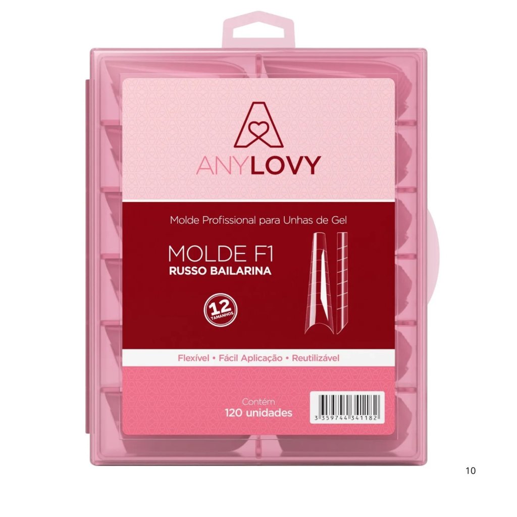 Molde F1 Russo Bailarina 120 Unidades Para Alongamento Profissional - Anylovy