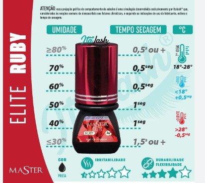 Cola De Cílios Ruby - Master Elite 