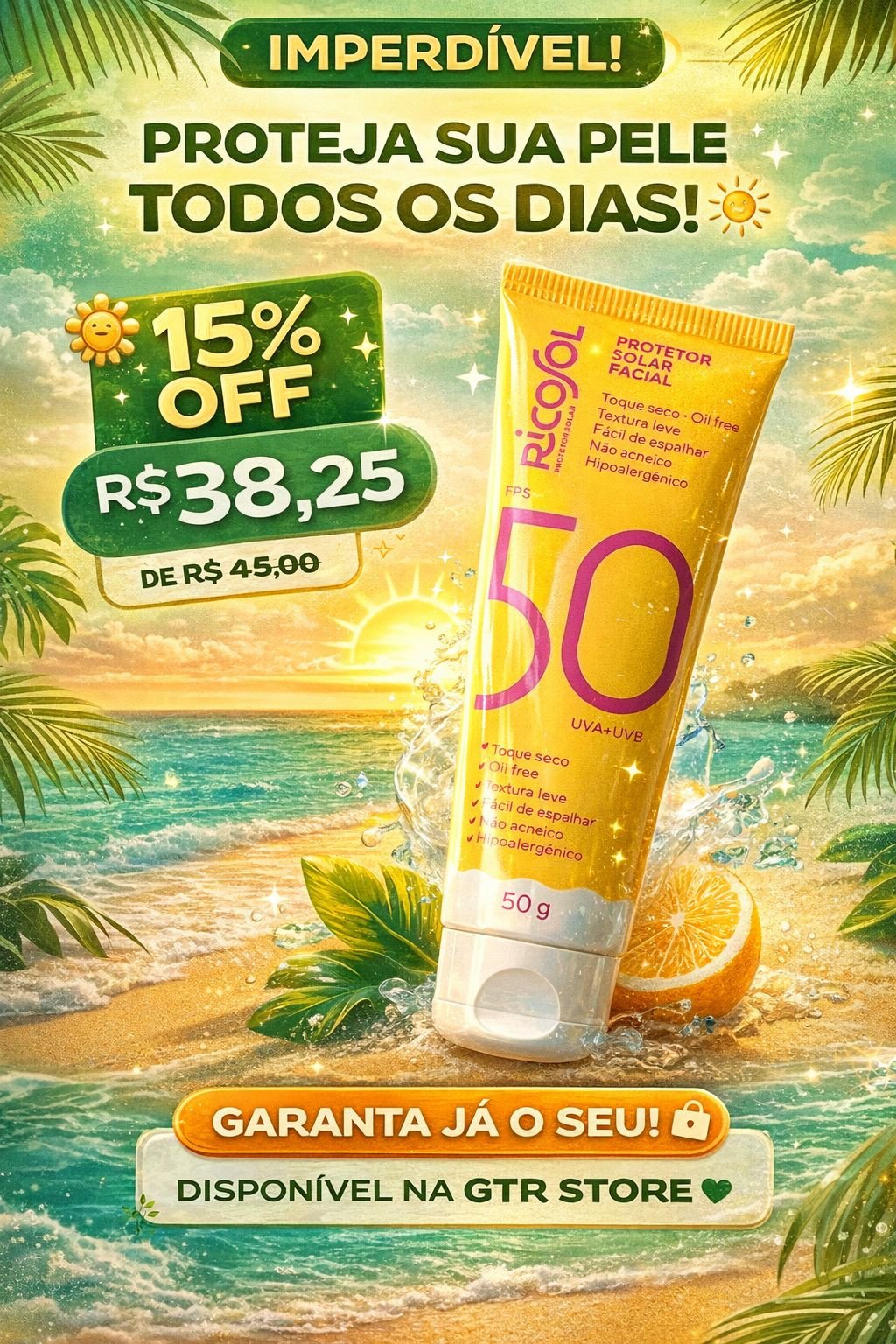 Protetor Solar FPS 50 - Ricasol