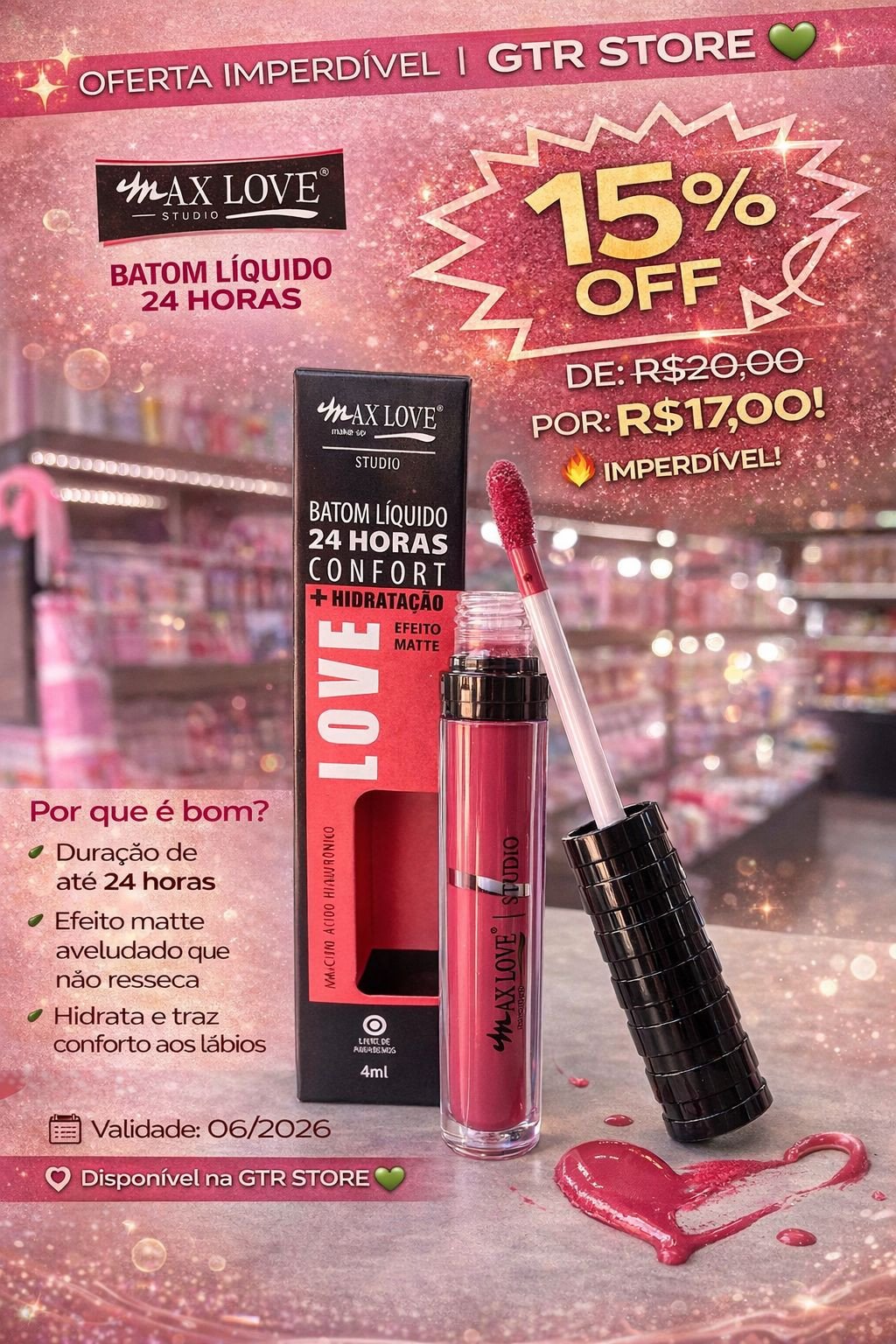 Batom Líquido 24hs Confort - Max love - COR 732