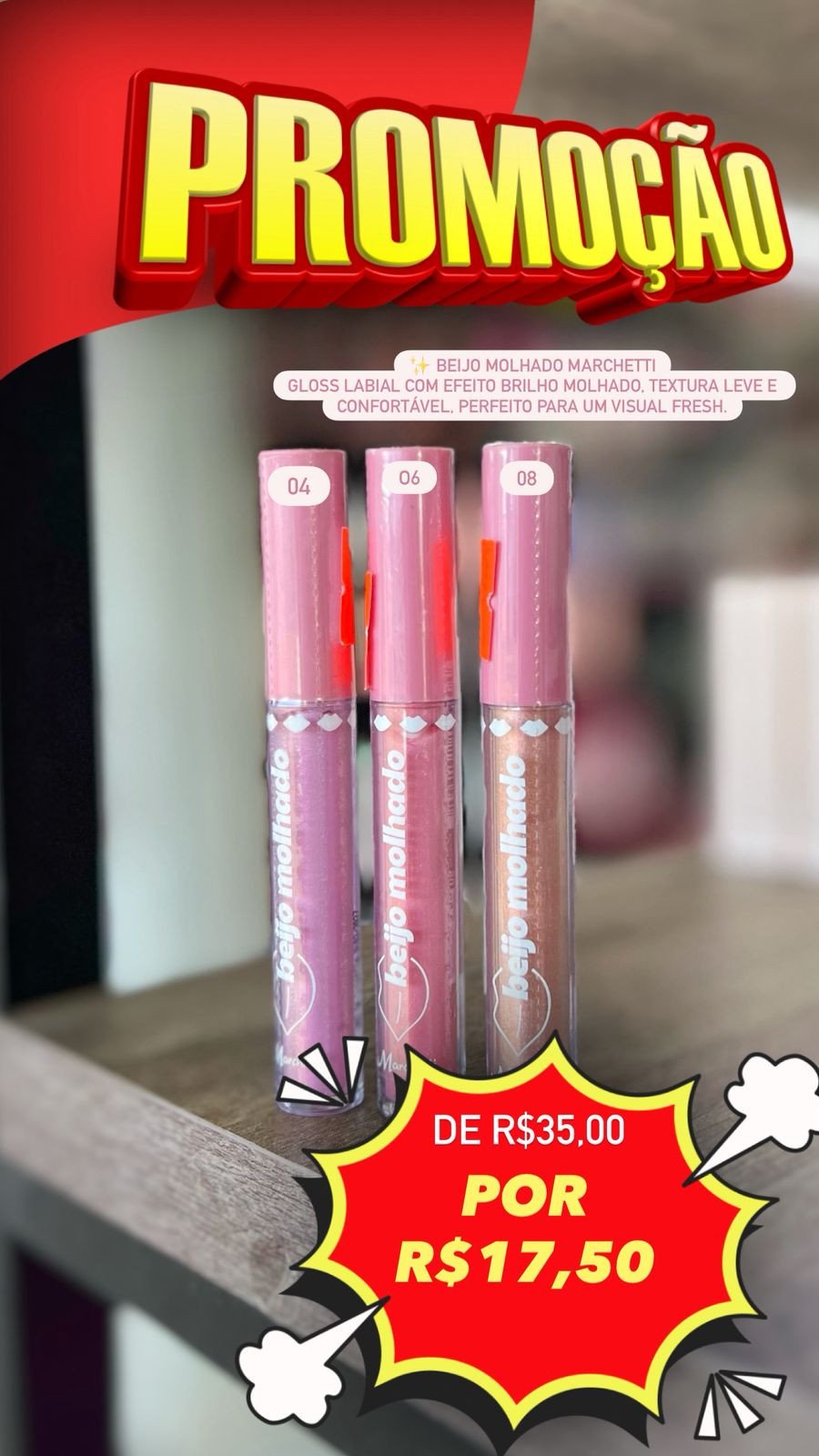 Gloss Labial Beijo Molhado - Marchetti 