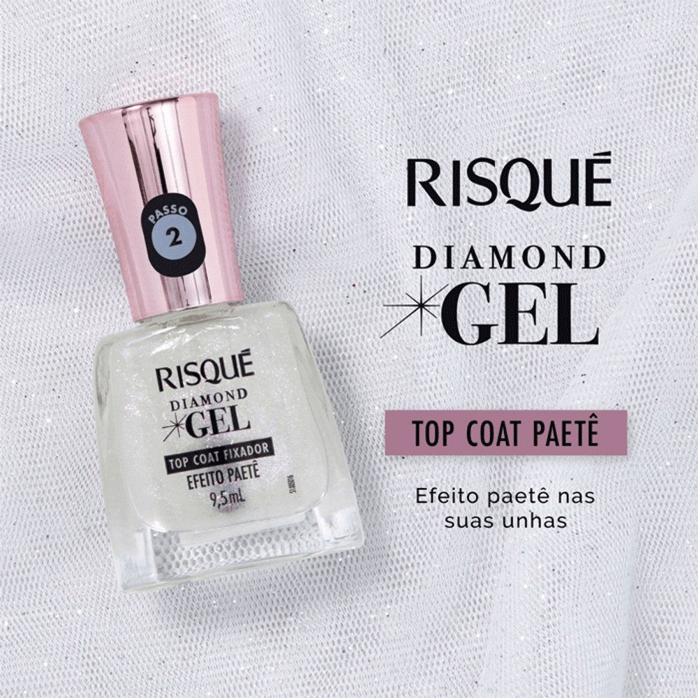 Esmalte Top Coat Efeito Paetê - Risqué