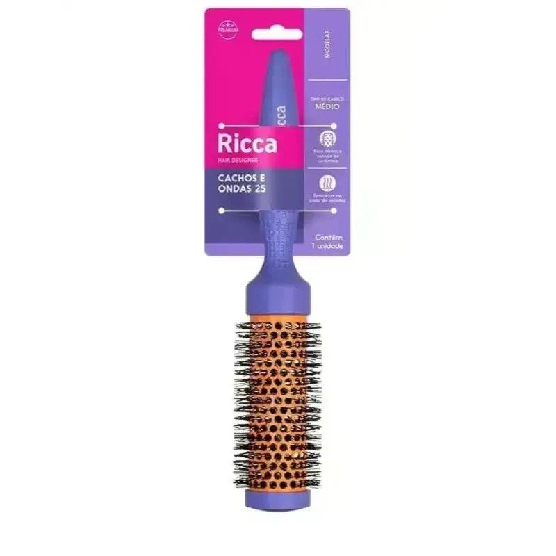 Escova De Cerâmica 25MM Cachos e Ondas - Ricca