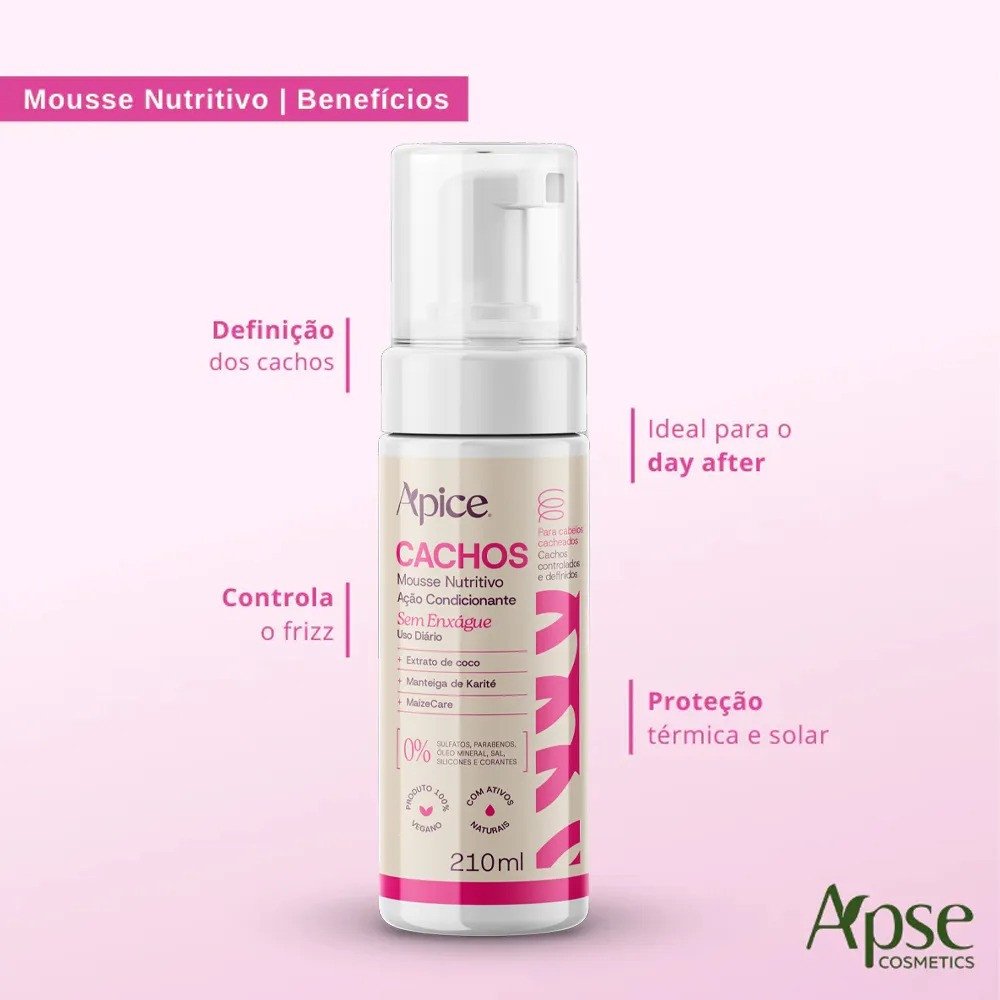 Mousse Capilar Nutritivo Cachos 210ML - Apice 