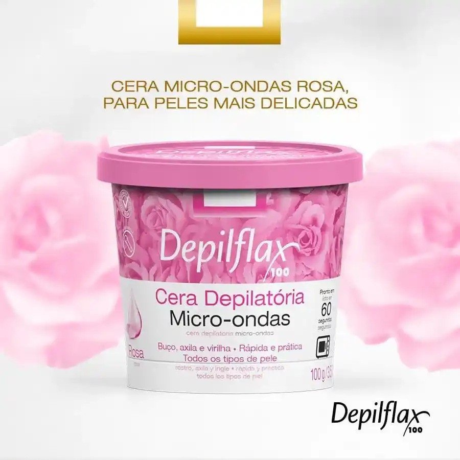 Cera Depilatória Microondas Rosas 100G - Depilflax