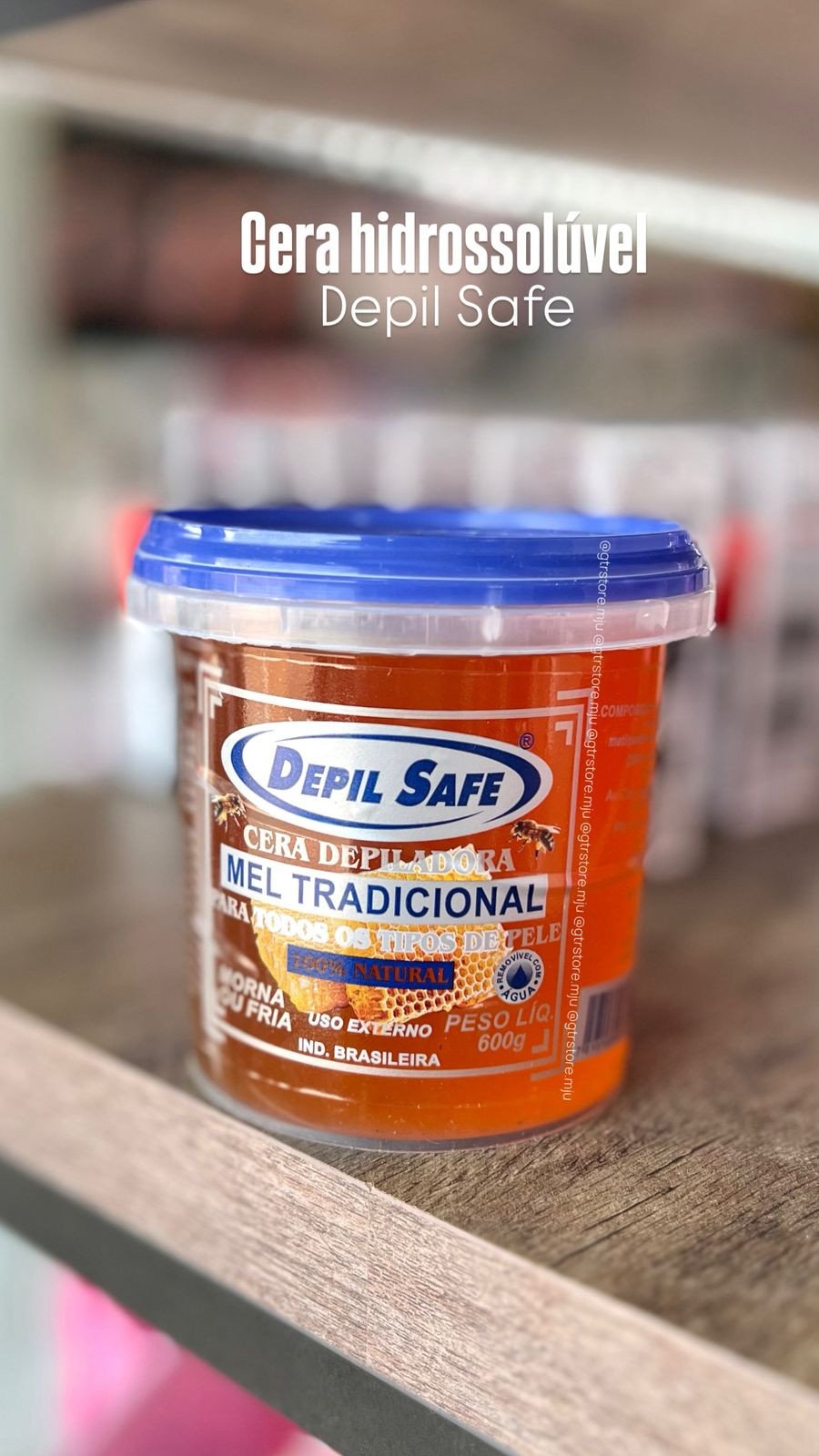 Cera Depilatória Mel Tradicional Hidrossolúvel 600G - Depil Safe