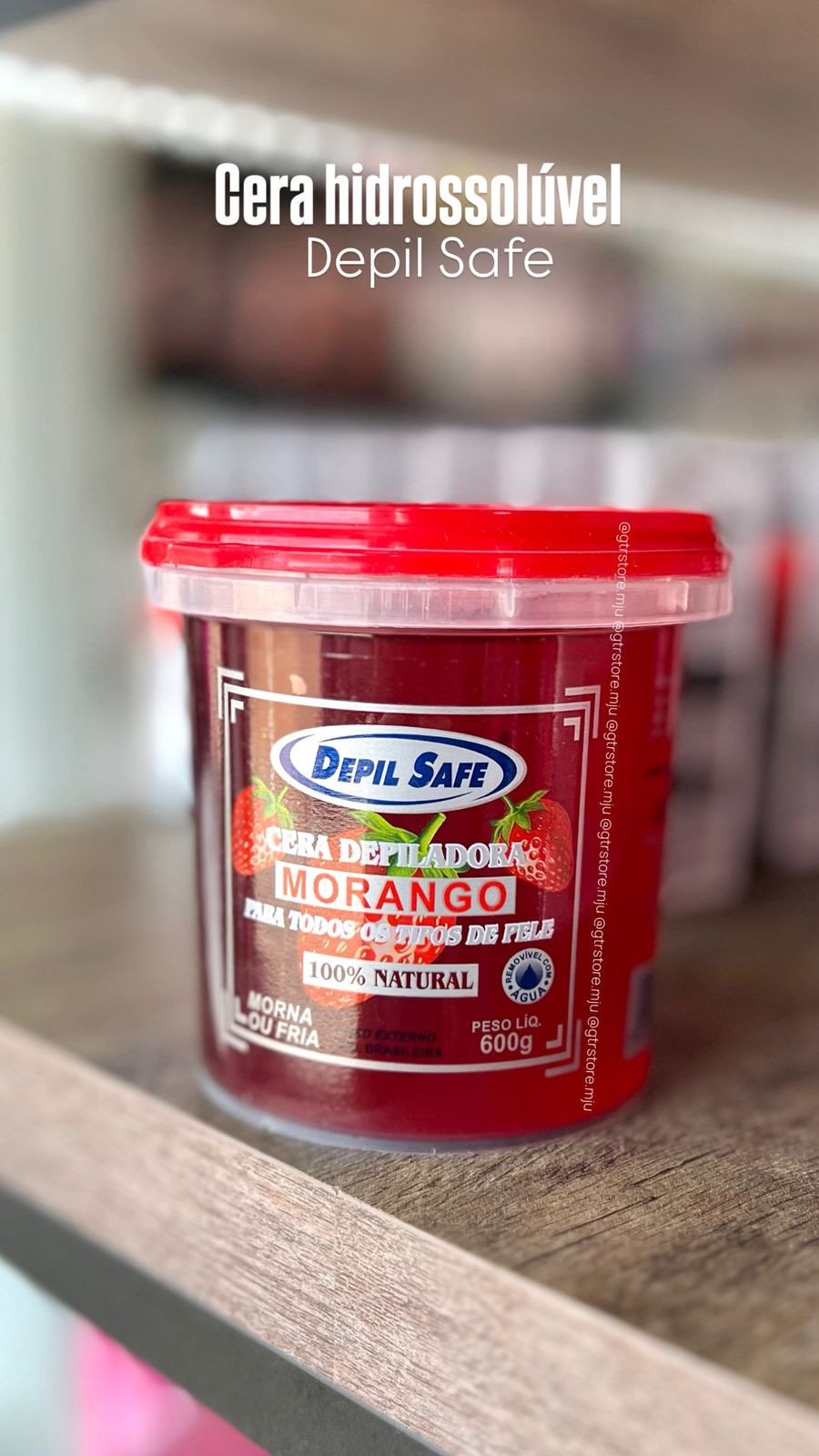 Cera Depilatória Morango Hidrossolúvel 600G - Depil Safe