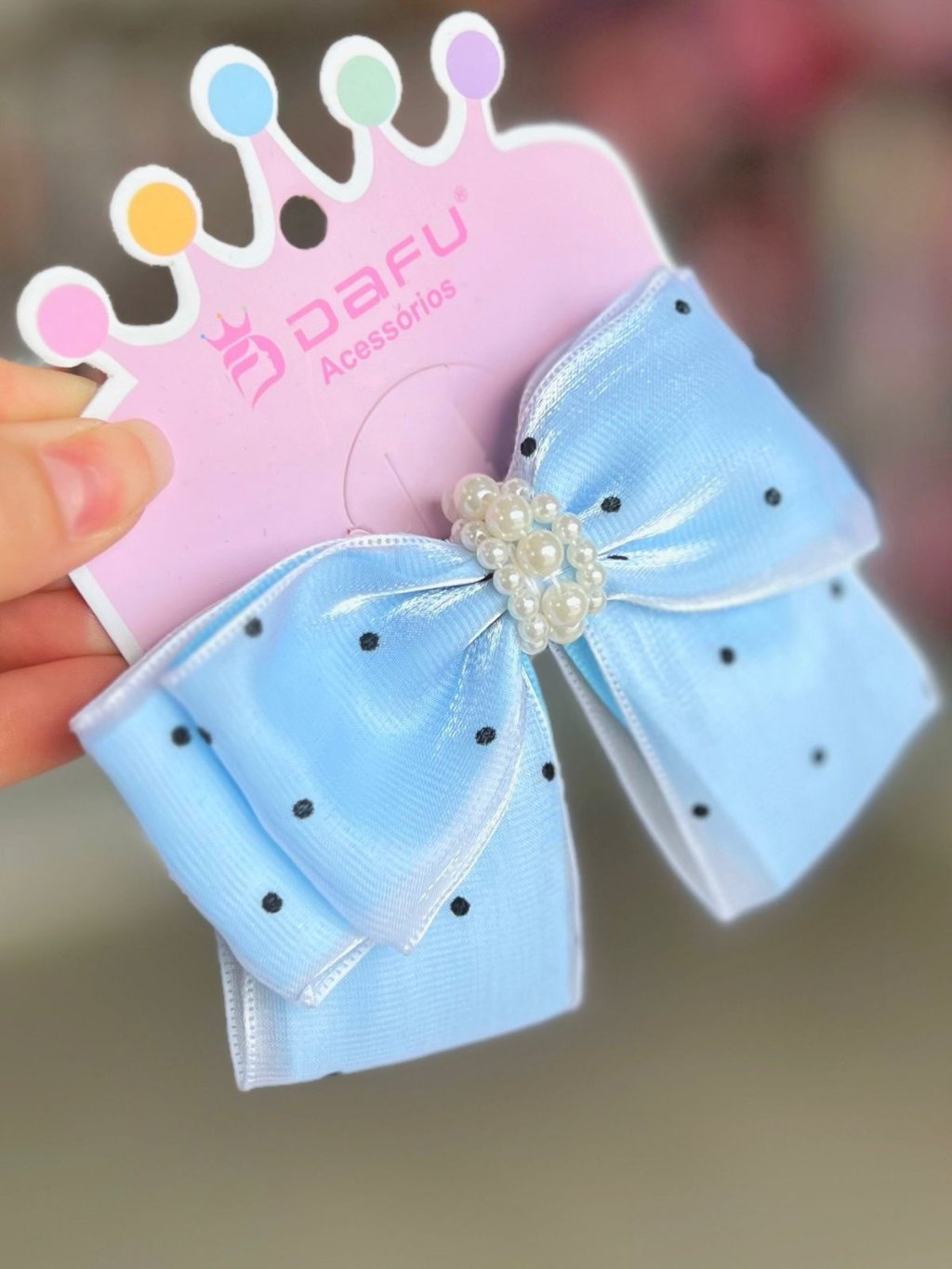 Laço Poá Azul - Dafu 