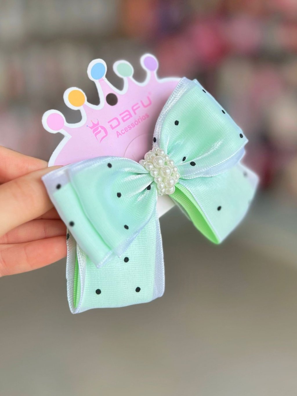 Laço Poá Verde - Dafu 