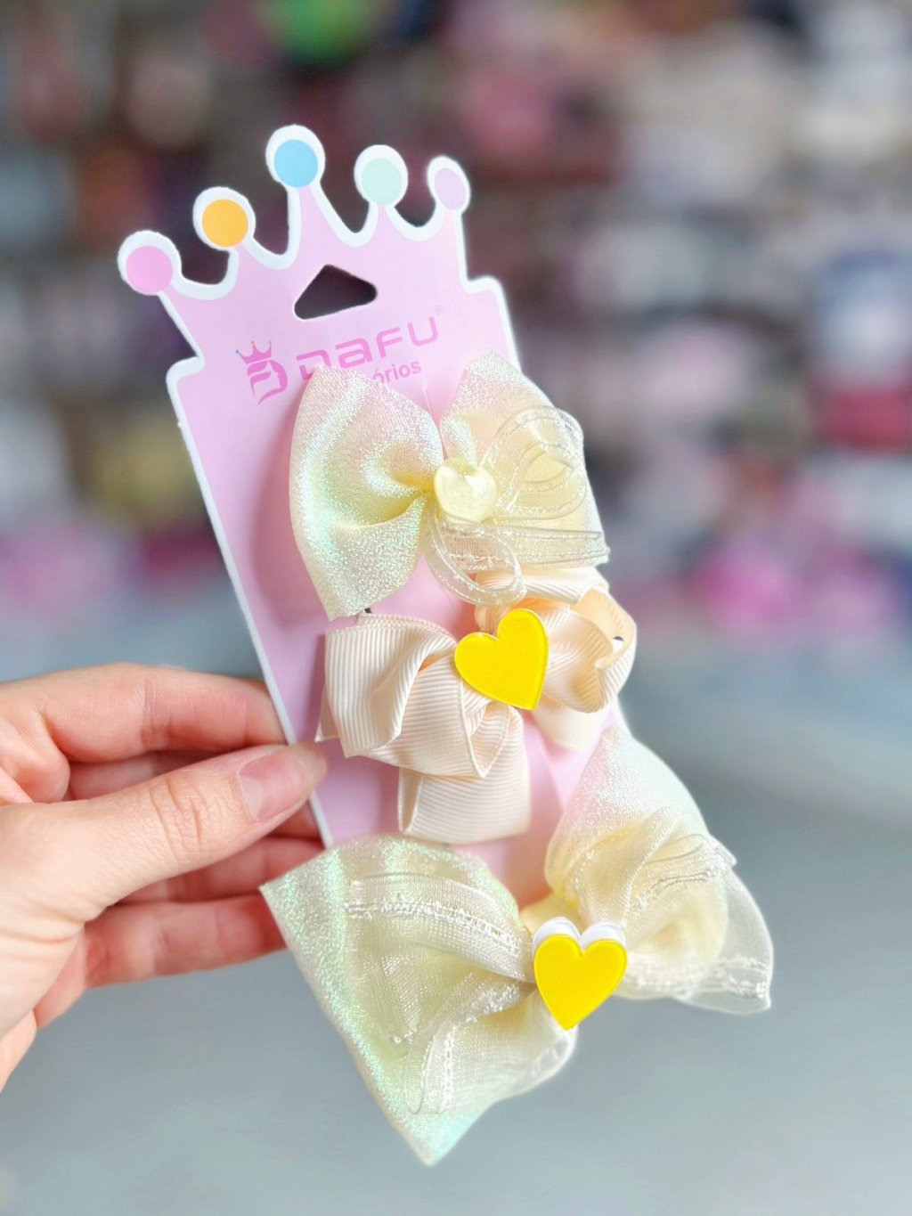 Kit Lacinhos Infantil Amarelo Manteiga - Dafu