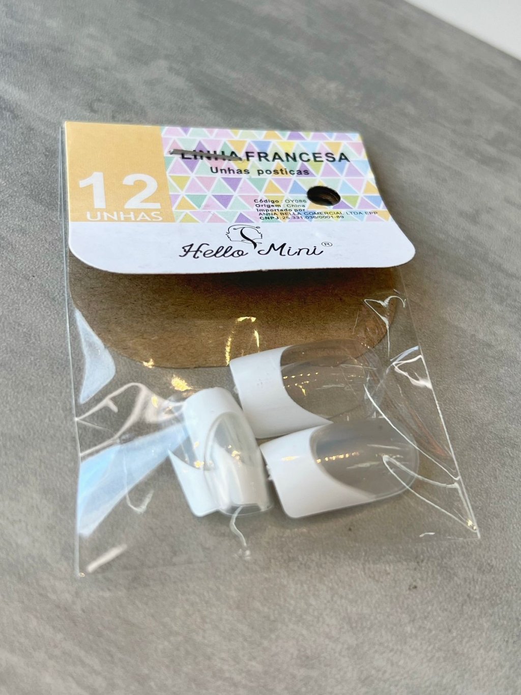 Unha Postiça Francesinha - Hello Mini