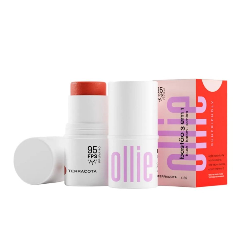 Bastão 3 Em 1 Blush, Batom e Sombra FPS95 - Ollie 