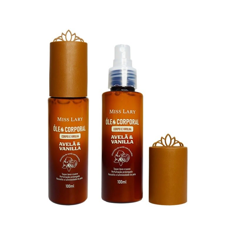 Óleo Corporal Avelã e Vanilla - Miss Lary