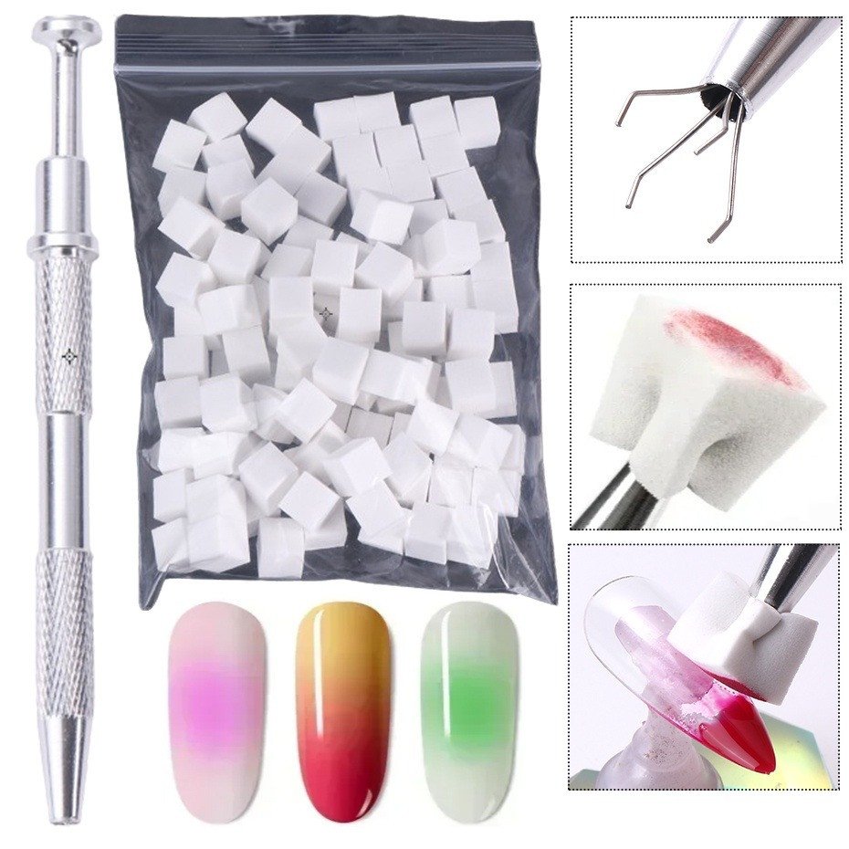 Kit Esponjas para Degradê de Unhas com Aplicador