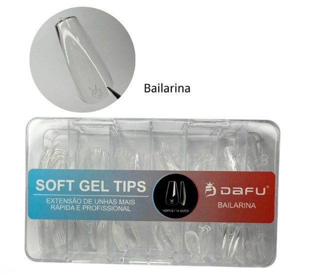 Unha Postiça Soft Gel Bailarina - Dafu