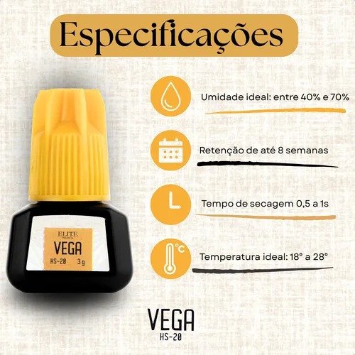 Cola Cílios Fio a Fio Hs20 Vega - Master Elite