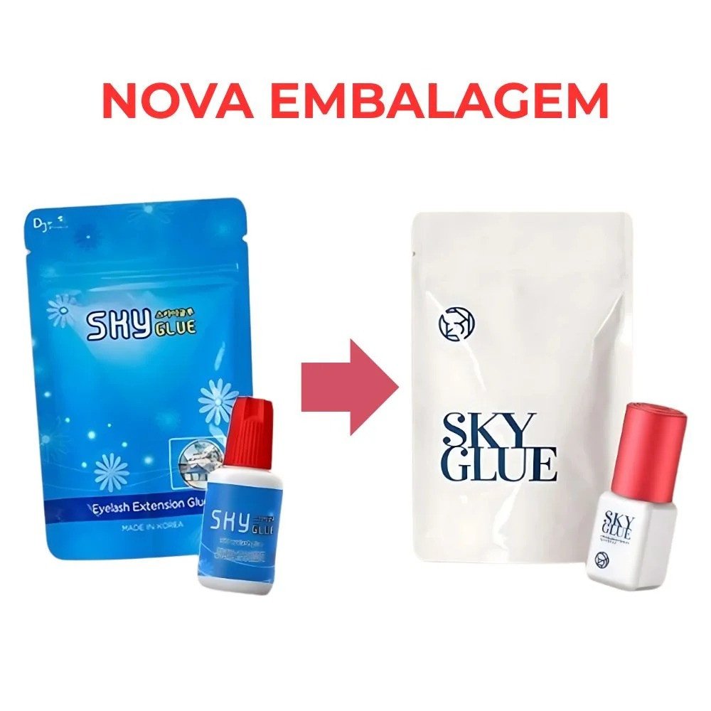 Cola De Cílios Fio a Fio 5ML Tampa Vermelha - Sky Glue