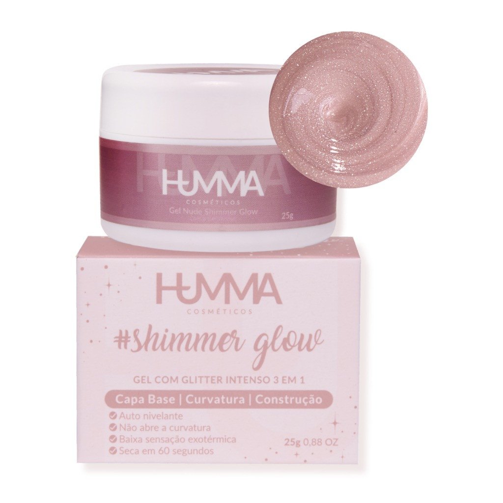 Gel Construtor 3 em 1 Shimmer Glow Glitter Intenso 28G - Humma